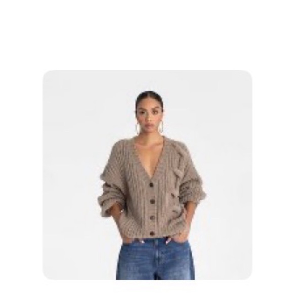 KBB by KAHLANA Tan Cable Mix Cardi